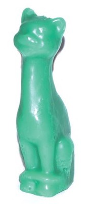 5.5'' Green Cat Candle   Bast Inspired for Luck, Prosperity & Healing Spells