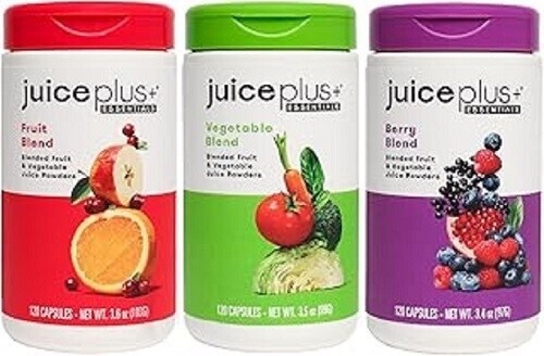 JUICE PLUS+ Essentials Trio (360 Caps) 1 Berry, 1 Fruit & 1 Veggie 01/2027!