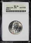 1946-S/S 25C Washington Quarter ANACS MS 64 | RPM-2 Soap Box