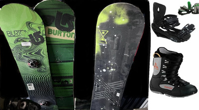 Rental Snowboard Package 120-155CM Boots Bindings Deck Rossignol K2 Salomon Used