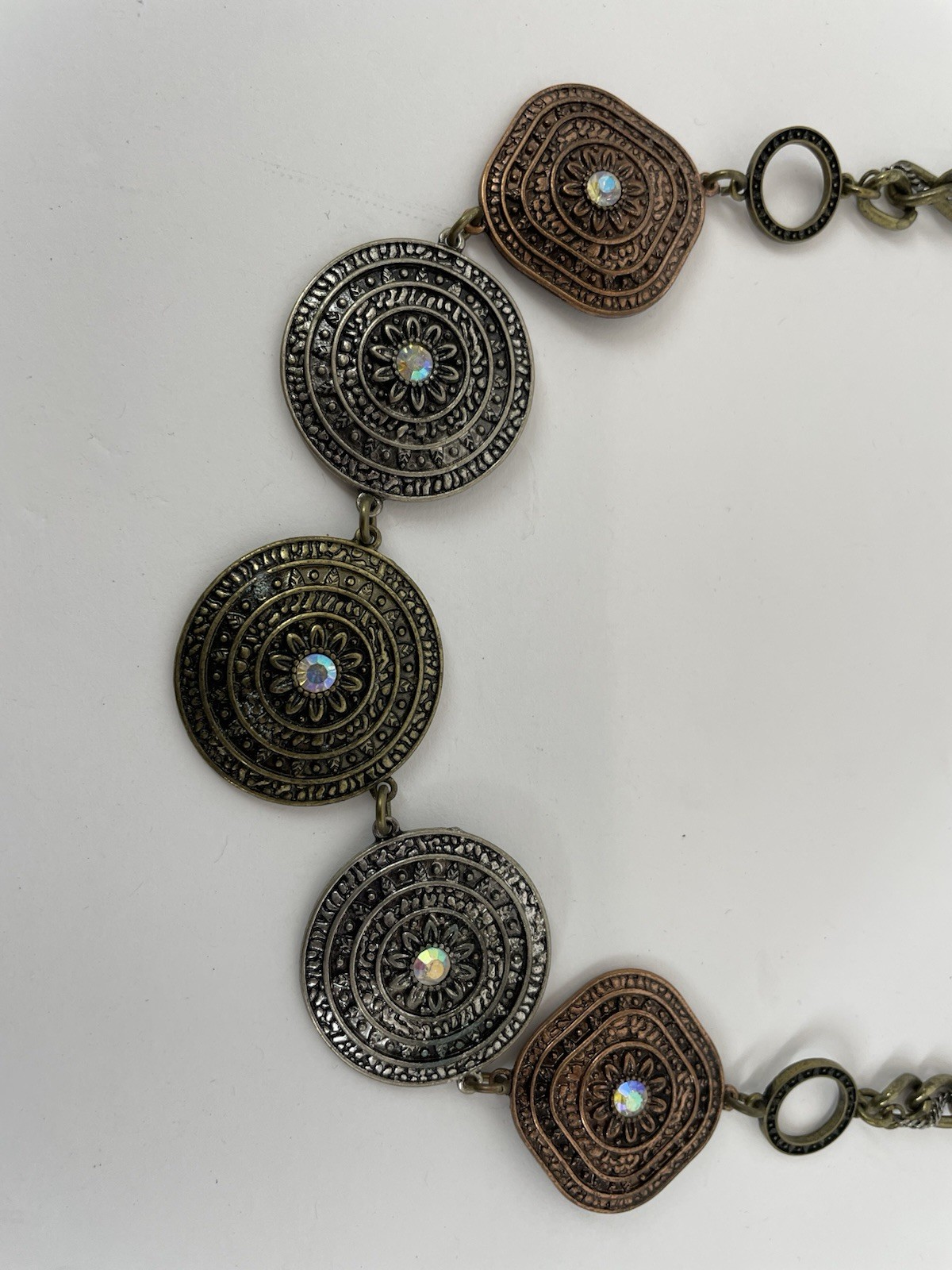 Ruby Rd Statement Necklace Copper Silver Tone Med… - image 2