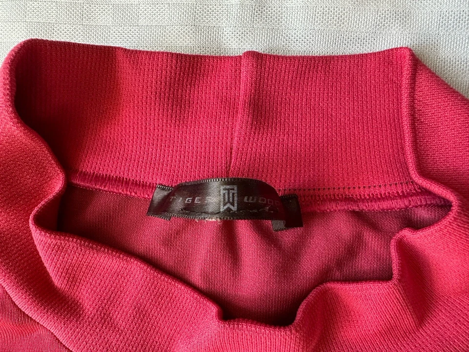 Nike Golf TW Tiger Woods Dri-FIT TW Vapor Mock-Neck Sunday RED Sz Large - Image 3 of 4