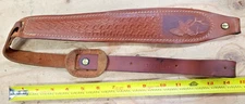 Hunter 105 Rifle Sling Thick Quality Leather Embossed Deer