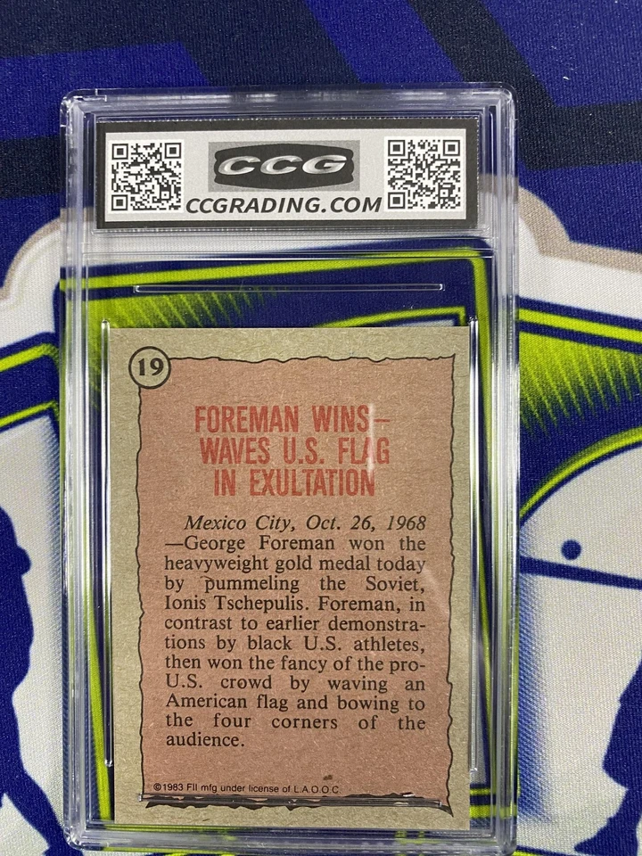 1983 Topps 1983 Topps Greatest Olympians 19 George Foreman CCG 10 rookie - Image 2 of 2