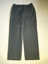 Womens Pants-TALBOTS-charcoal rayon stretch "Classic Slim" high rise side zip-10