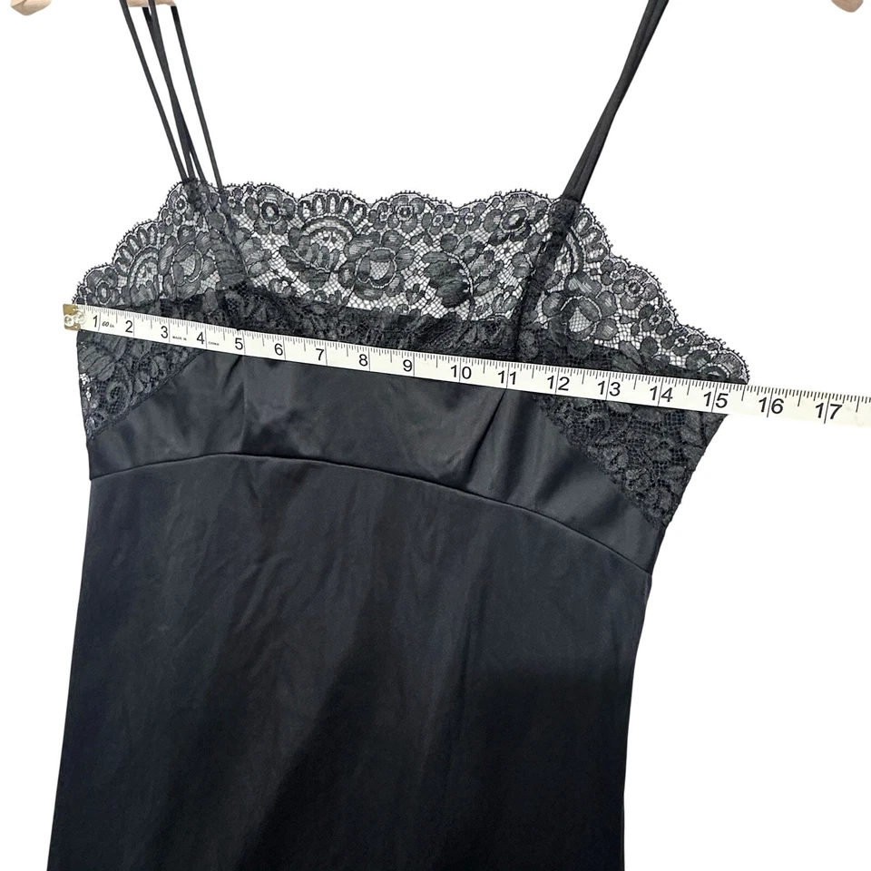 Vestido negro de encaje talla 34 L de colección Vanity Fair para mujer de nailon caprichoso Y2K Foto 4 de 4
