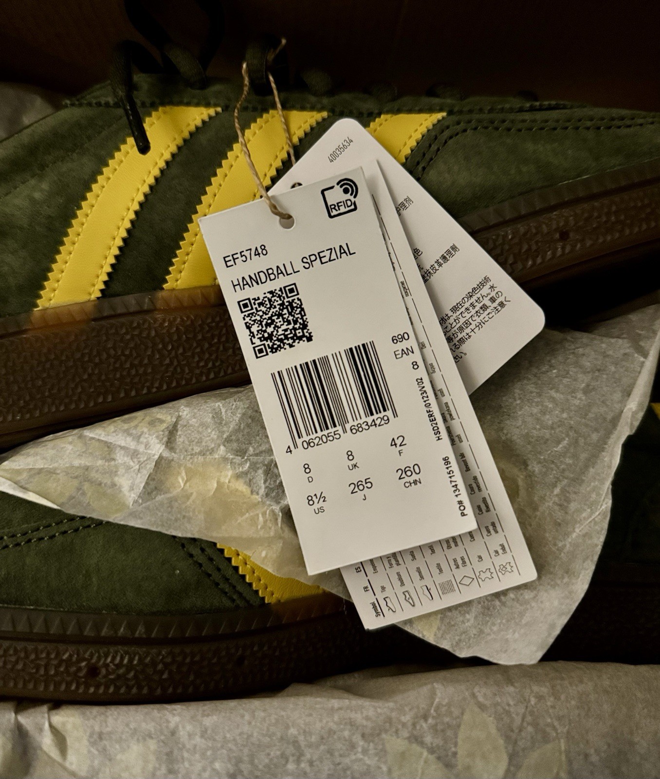 🔥adidas Originals Handball Spezial Trainers Night Cargo Yellow UK 8 Rare🔥 image 10