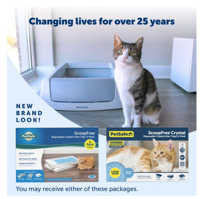 PetSafe ScoopFree Crystal Litter Tray Refill 3 Pack Fresh Scent Leak Protection