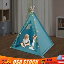 Kids Play Tent Teepee Tent Mat Light Indoor Playhouse Girls Boys Sibling New