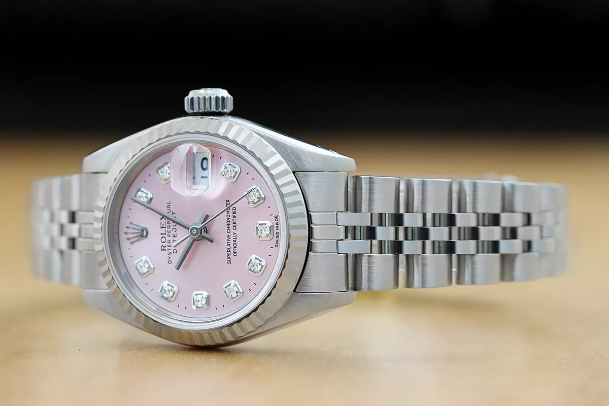 ladies datejust pink face