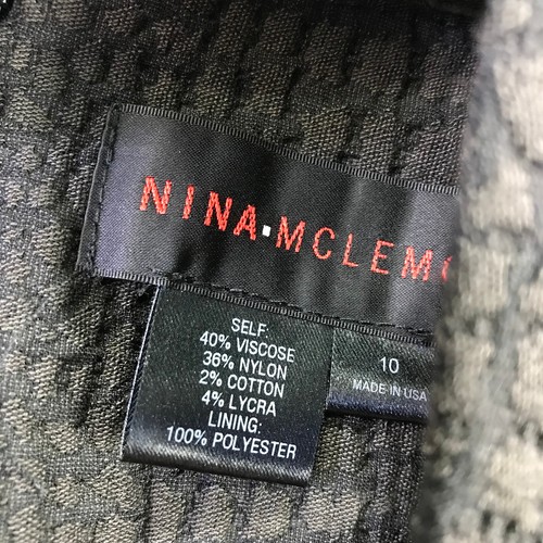 Nina McLemore Dress Womens 10 Crocodile Knit Dress Brown Long Sleeve $ 595 Brown - Picture 12 of 15