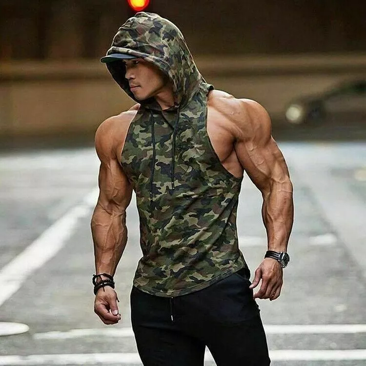 Sleeveless hoodie gym wear 2025
