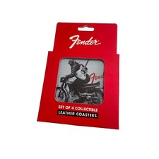 910-6107-000 Fender Guitar Vintage Ads 4-Pk Coaster Set Black and White
