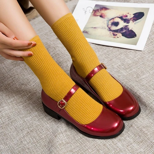 Womens Sweet Mary Jane Patent leather Dress Shoes Fashion Ankle Strap Shoes Size - Picture 8 of 29