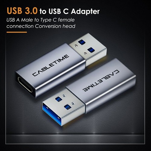CABLETIME USB C to USB 3.0 Micro B Adapter Male to Female OTG. Grey - Picture 8 of 13