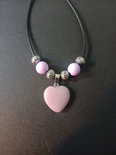 Glow in the dark heart gemstone necklace