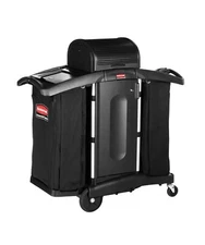 RUBBERMAID COMMERCIAL PRODUCTS FG9T7800BLA Housekeeping Cart,54 in H,68 gal Cap.