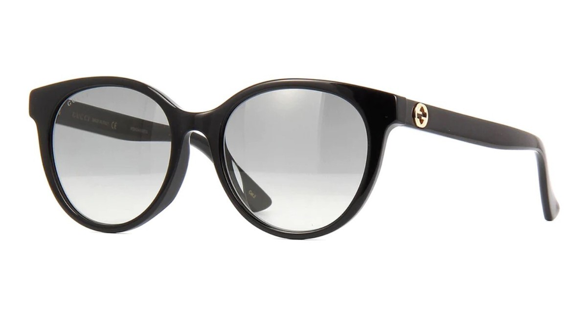 New GUCCI GG0702SK 001 54mm Black Gold GG Interlock Sunglasses