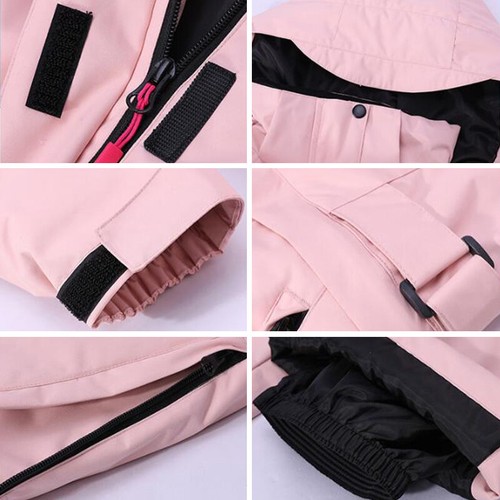 Winter Warm Snowsuit Hooded Sports Ski Suit Outdoor Waterproof Thick Pants Set - Picture 6 of 21