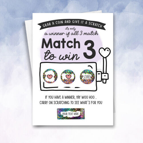 Scratch Off Reveal lotería tarjeta de cumpleaños aniversario regalo ganador personalizado - Imagen 2 de 8
