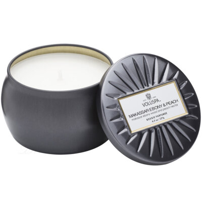 Voluspa Petit Decorative Tin Makassar Ebony & Peach Duftkerze 127 g