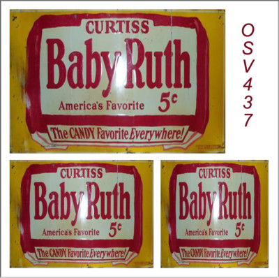WEATHERED WATERSLIDE BABY RUTH STORE BUILDING SIGN DECALS O SCALE DIORAMA OSV437
