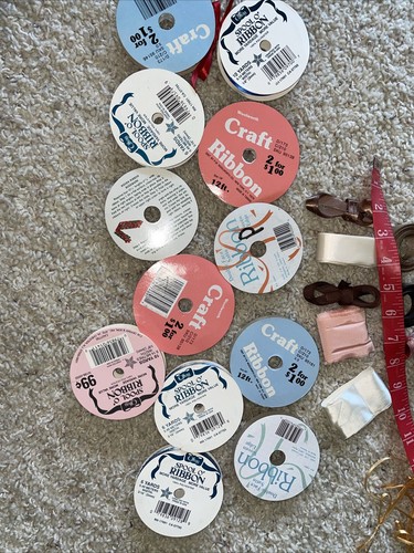 Lotto 12 bobine di nastro vintage e moderne vari colori marche più scarti - Foto 9 di 10