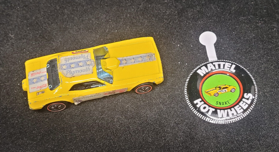 Vintage 1969 Hot Wheels Snake Plymouth Funny Car Don Prudhomme