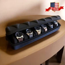 6 Slots Travel Watch Roll Case Wristwatch Display Case Watch Storage Box