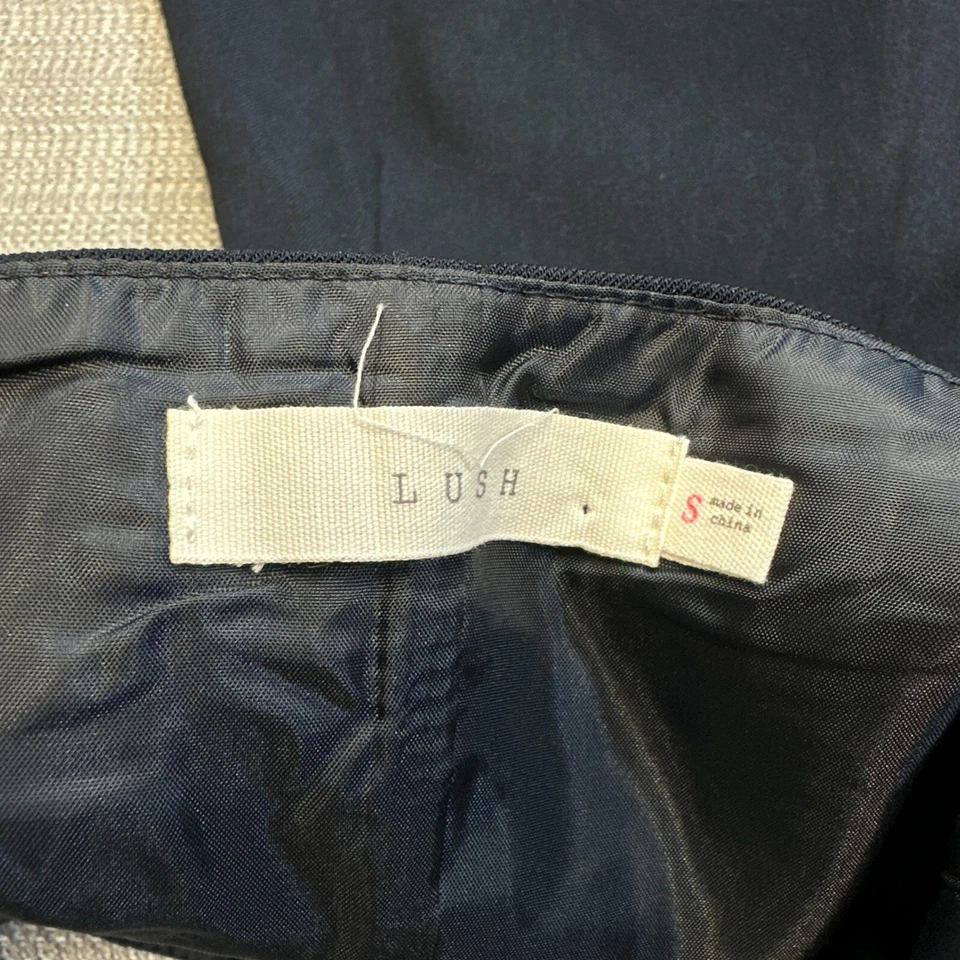 LUSH Mameluco Plisado Mujer Pequeño Azul Medianoche Corsé Top Mini Vestido Ambiente Y2K Foto 2 de 4