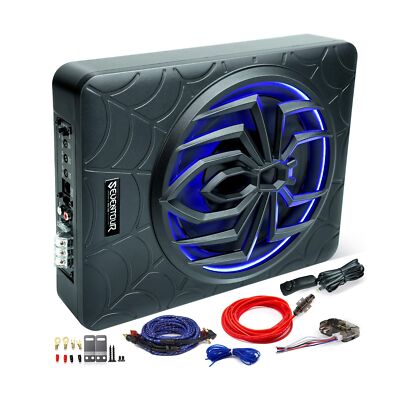 10'' 1000W Slim Under Seat Powered Car Subwoofer, Car/Truck Audio Sub Built in...
