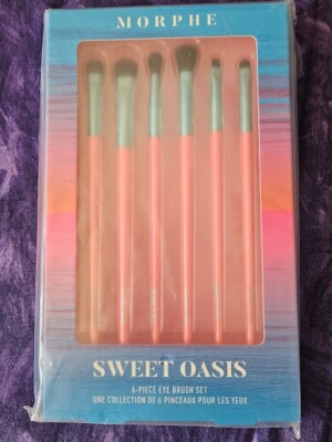 Morphe Sweet Oasis 6 Piece Eye Color Brush Set Pink Blue Synthetic Bristle BNIB