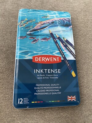 Derwent Inktense Colored Pencils - Tin of 12 plus bonus pencil - NEW