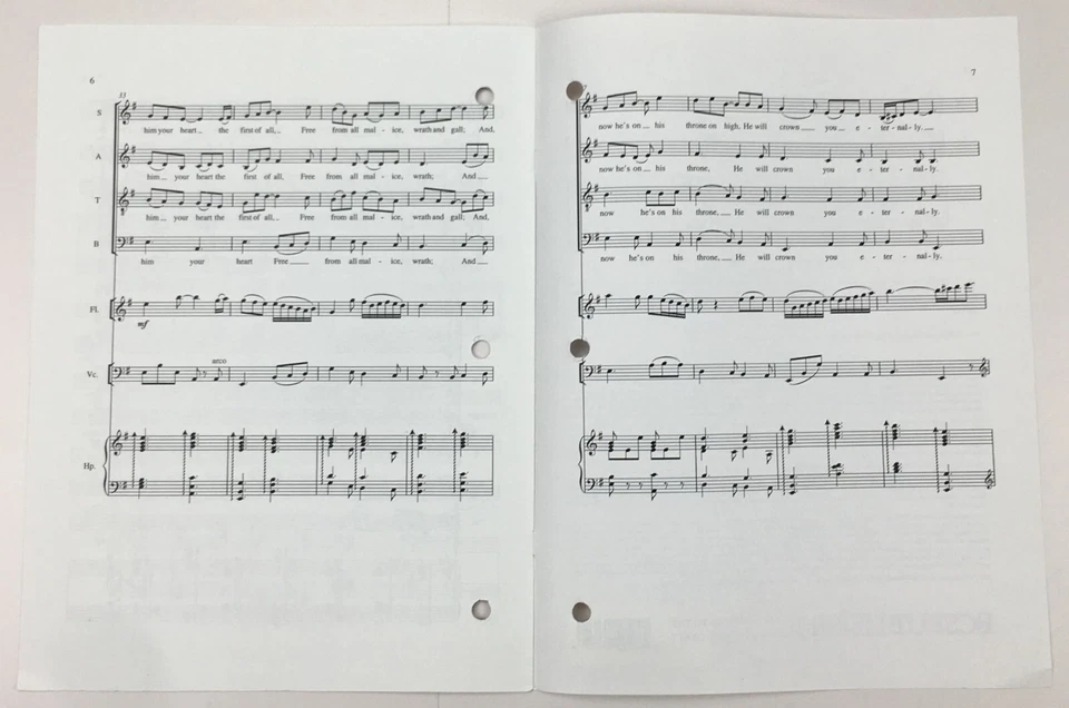 Two Irish Christmas Carols SATB Chorus Flute Cello Harp Sheet Music Frank Ferko - Image 4 of 4