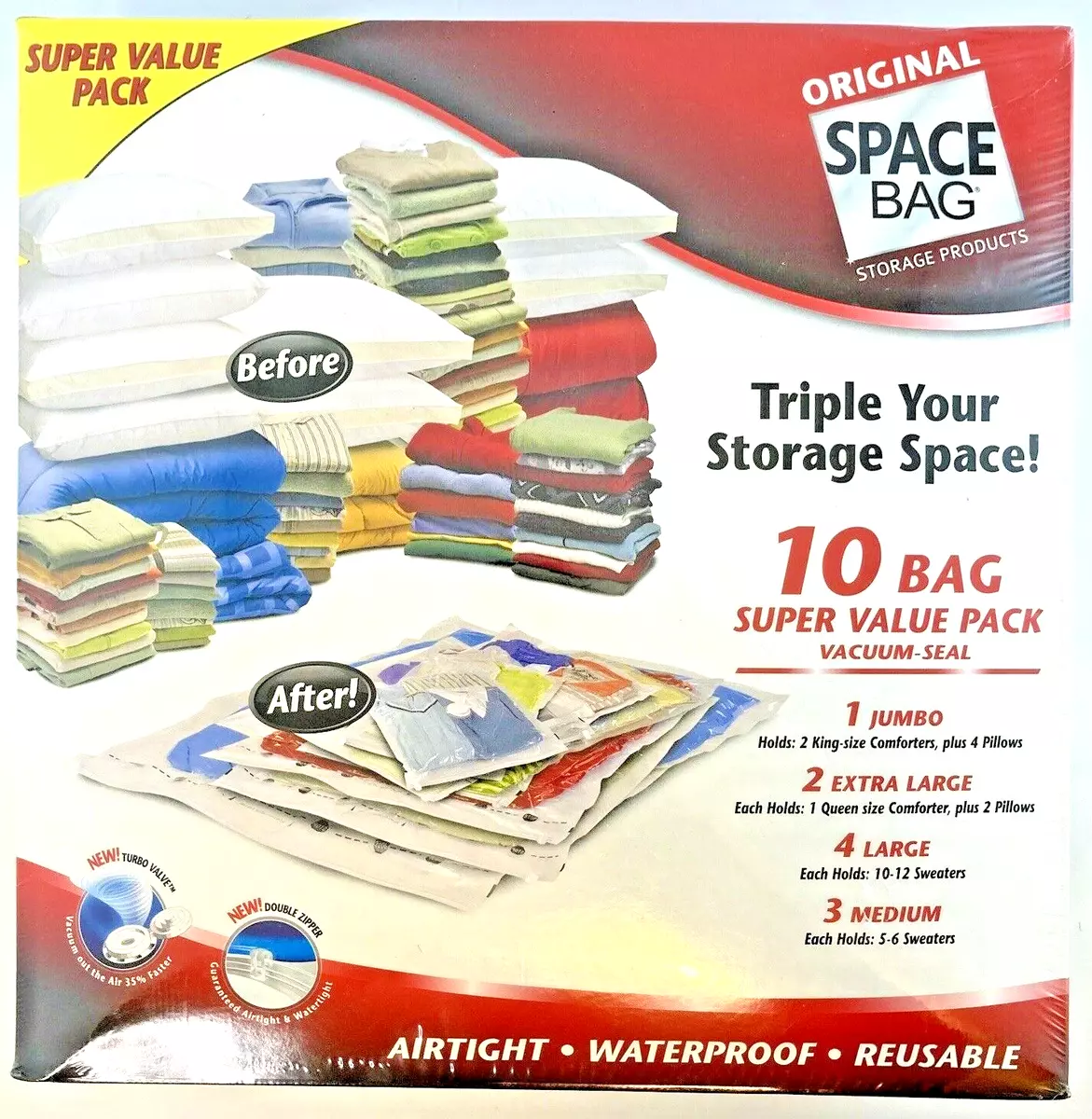 Spacesaver's Space Saver Vacuum Storage Bags (Large 10 Pack) Save