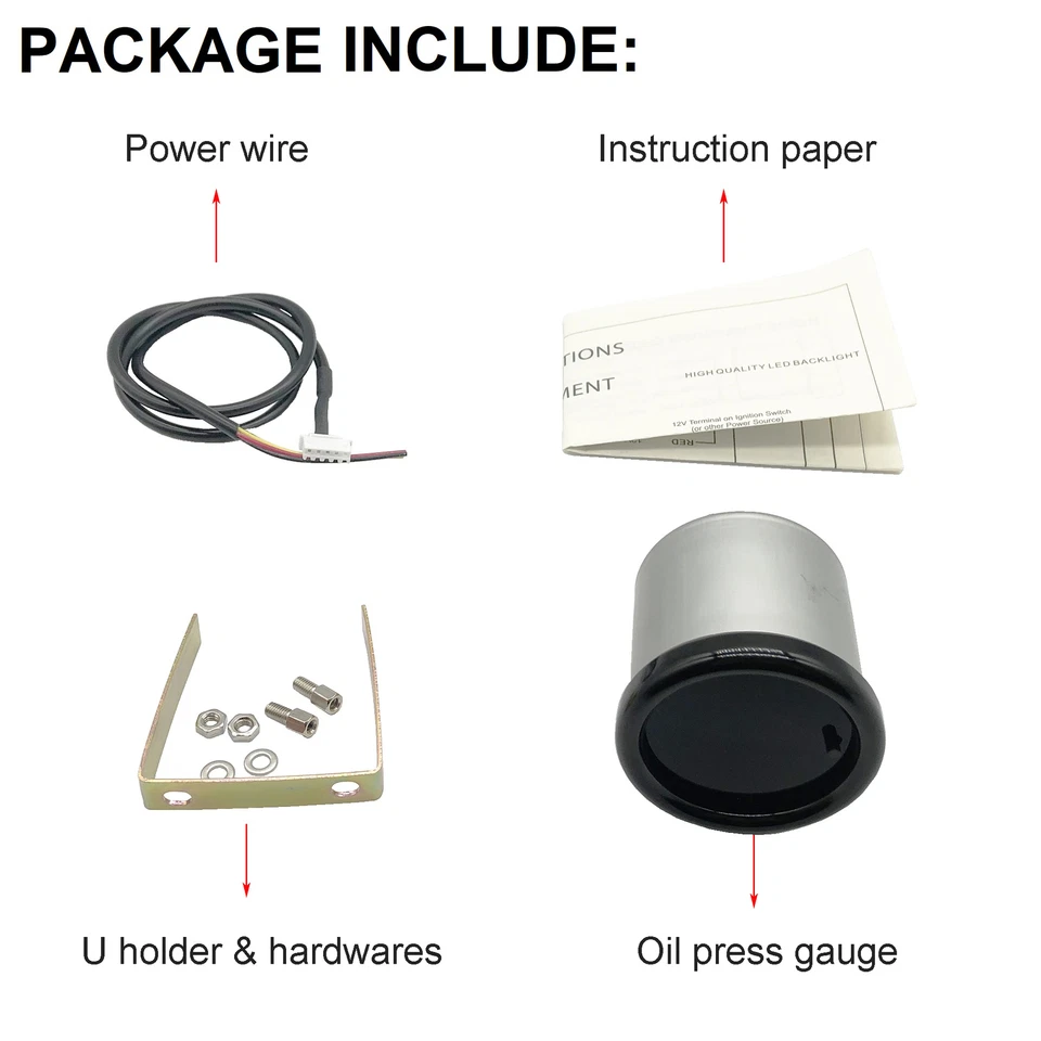 2" 52mm 7 Color LED 8V-16V Volt Gauge Volt Meter Universal ONLY FOR CAR - Image 3 of 4