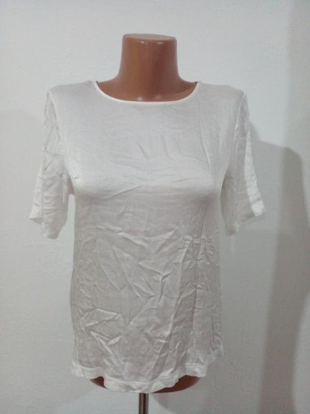 Women Hallhuber Shirt White Viscose 38 #91H4