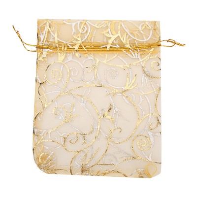 100pcs 9 x 12cm Organza Drawstring Pouch Multi Purpose Jewlery Bag Aufbewahrungs