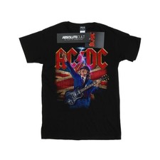 AC/DC Maglietta Angus Bianco Bandiera del Regno Unito Ragazzi (BI3877)