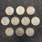 Walking Liberty Half Dollar Lot of 10 Random Dates 90% Silver Content See Pics