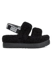UGG Australia Oh Fluffita 7 Women's Fur Slippers Monogram Platform Sandals