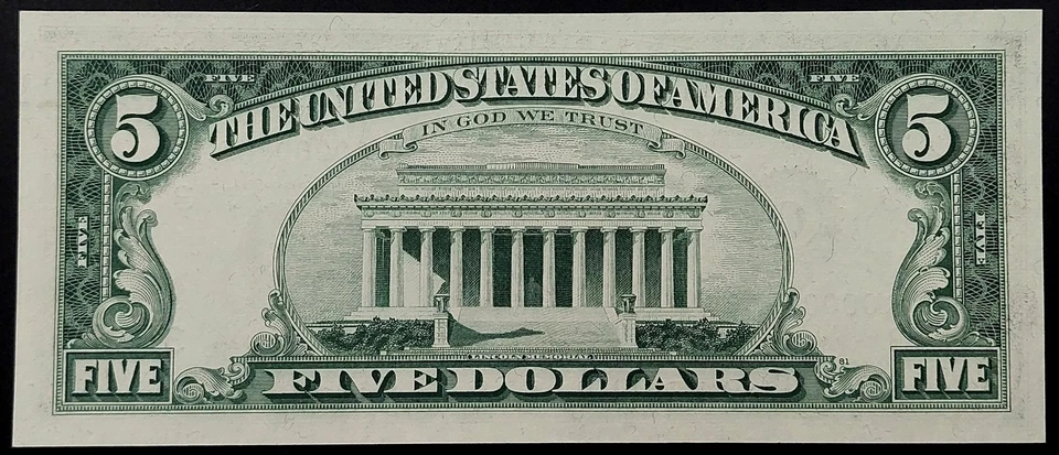 1969 $5 FRN w/LOW & fancy serial # C00000800A! Seven 0's! CU! Fr# 1969 C. - Image 4 of 4