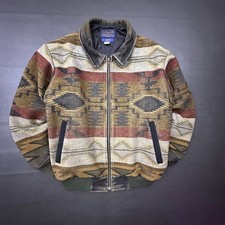 Vintage Pendleton Jacket Mens Large Multicolor Aztec Navajo USA Bomber Wool
