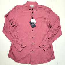  298 New EMANUEL BERG Stretch Shirt Men's MEDIUM M 15.5 EU 40 Red Jersey 4 Flex