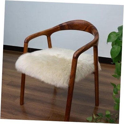 New Zealand Natural Wool Square Cushion Soft 18x18 Inch 1 Cream Coffee
