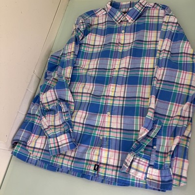 Vineyard Vines Shirt Mens 2XL XXL Madras Long Sleeve Button Up Cotton Stretch