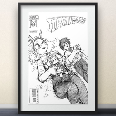 Ippan Josei Eri Izuku Art by Horikoshi - 11x17'' Print - My Hero Academia shonen
