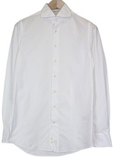 SUITSUPPLY Men's Formal Shirt 37/14.5 Extra Slim White Cotton Cutaway 
