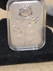 999 Fine Silver Rose Flower Emboss Sheet 31x45.5mm (10mg)