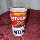 Vintage Promotional Carnation Evaporated Milk Glass Tumbler Georges Briard Read